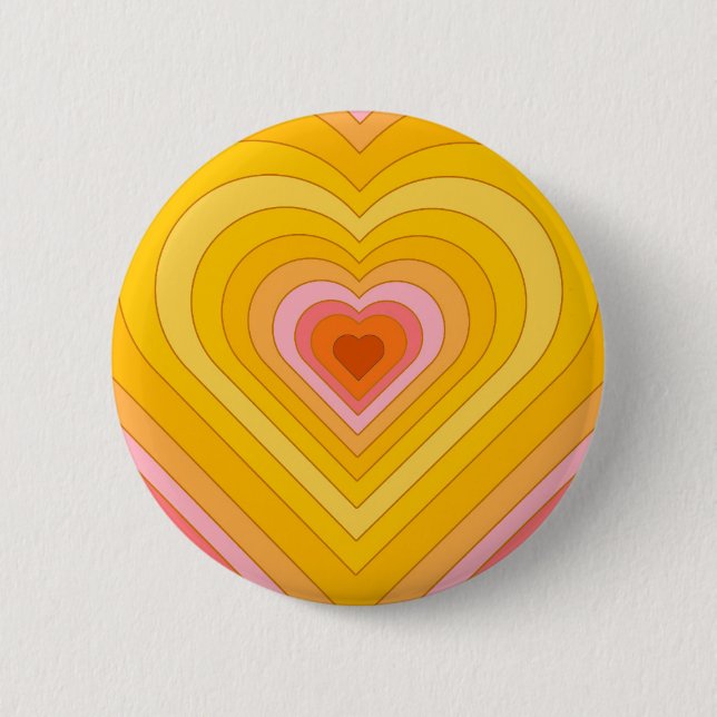Badge Rond 5 Cm Coeur super à couche rétro (Devant)