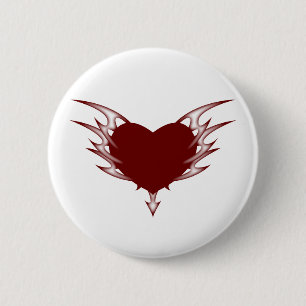 Badge Rond 5 Cm coeur tribal