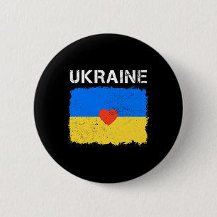 Badge Rond 5 Cm Cœur Ukraine Je suis avec l'Ukraine Drapeau ukrain