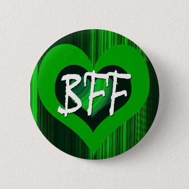 BADGE ROND 5 CM COEUR VERT (Devant)