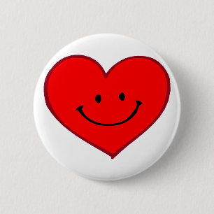Badge Rond 5 Cm Coeur (visage heureux)