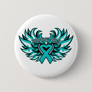 Badge Rond 5 Cm Coeur Wings.png de conscience de PCOS