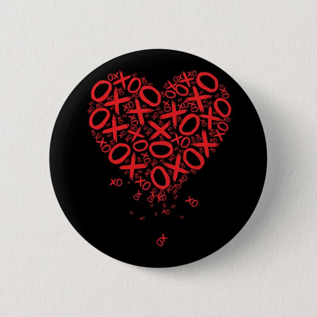 Badge Rond 5 Cm Coeur XOXO (Devant)