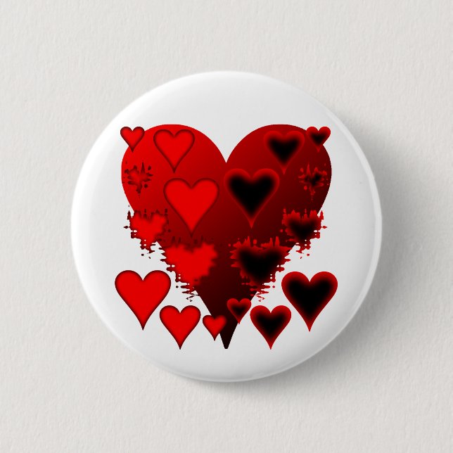 Badge Rond 5 Cm Cœurs (Devant)