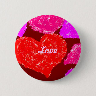 Badge Rond 5 Cm Coeurs