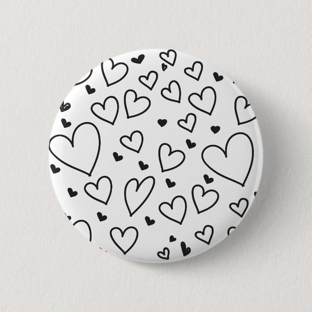 Badge Rond 5 Cm Coeurs (Devant)
