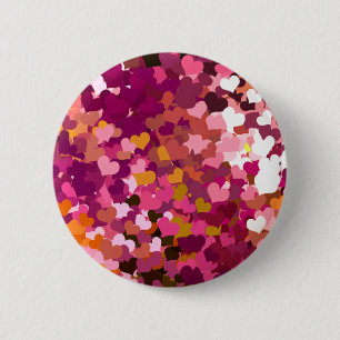 BADGE ROND 5 CM CŒURS