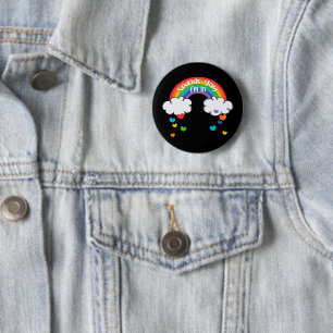 Badge Rond 5 Cm Coeurs Arc-en-ciel colorés Sons Gay Je suis dans