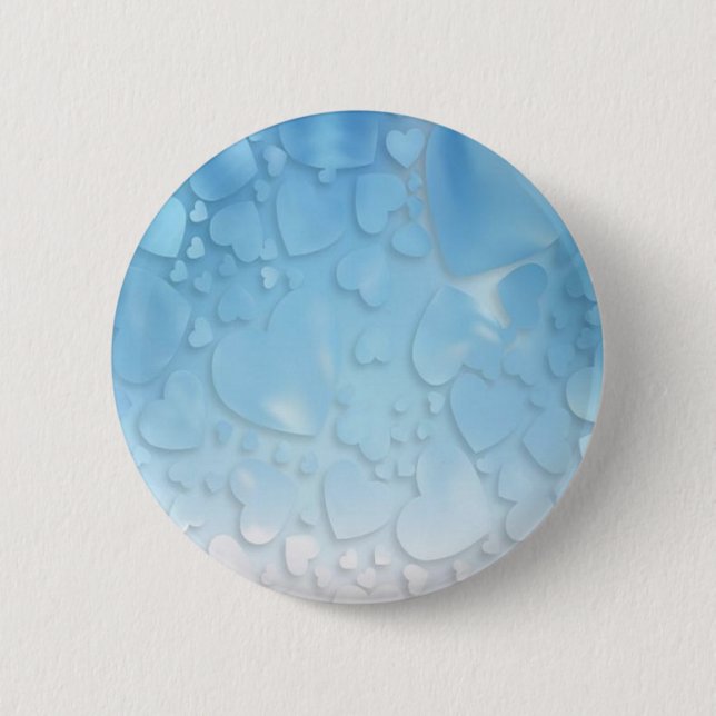 Badge Rond 5 Cm Coeurs bleus Abstraits (Devant)