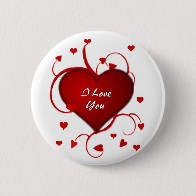 Badge Rond 5 Cm Coeurs d'amour (Devant)