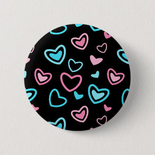Badge Rond 5 Cm Coeurs d'amour