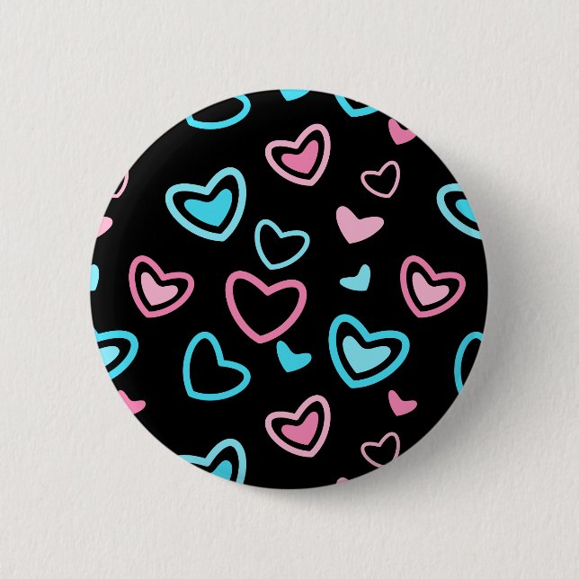 Badge Rond 5 Cm Coeurs d'amour (Devant)