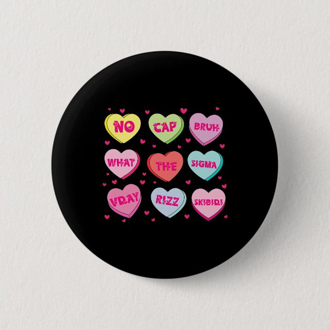 Badge Rond 5 Cm Cœurs de conversation d'argot branché Saint-Valent (Devant)