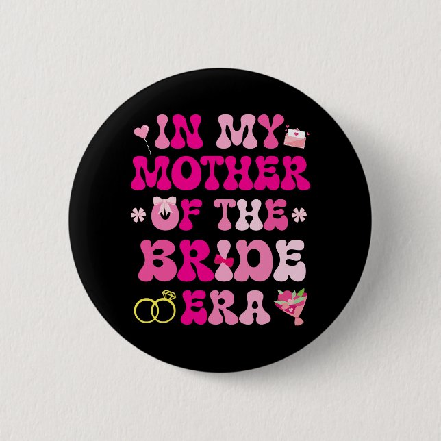 Badge Rond 5 Cm Cœurs de fleurs mariage dans ma mère de la (Devant)