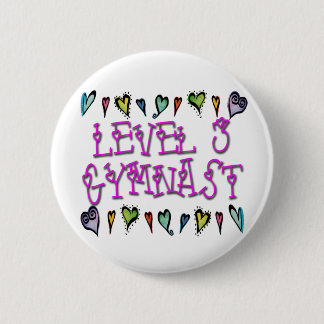 Badge Rond 5 Cm Coeurs de gymnaste du niveau 3