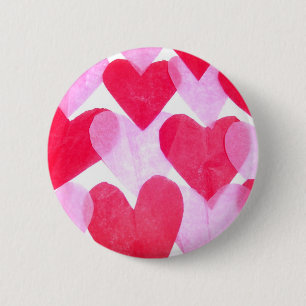 Badge Rond 5 Cm Coeurs de papier