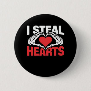 Badge Rond 5 Cm Coeurs de vol Valentines Jour Funny Skeleton Hand