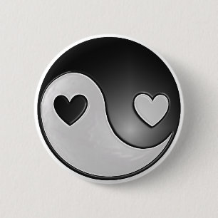 Badge Rond 5 Cm coeurs de yang de yin