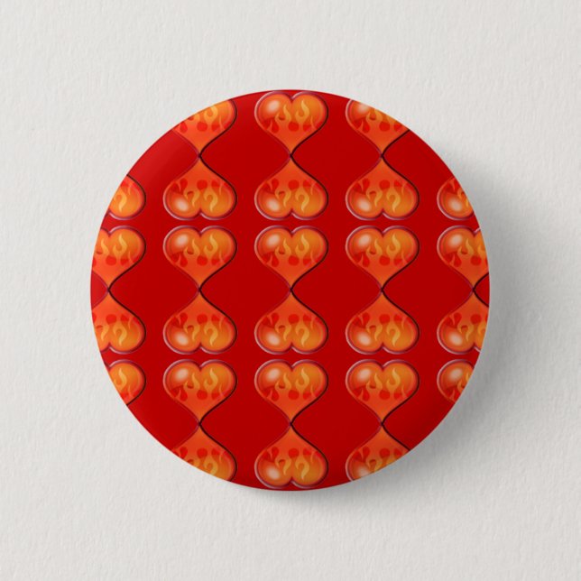 Badge Rond 5 Cm Coeurs en feu (Devant)