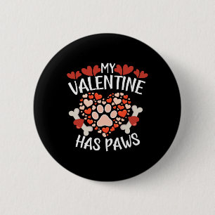 Badge Rond 5 Cm Coeurs Ma Saint Valentin a Paws Valentines Jour Ch