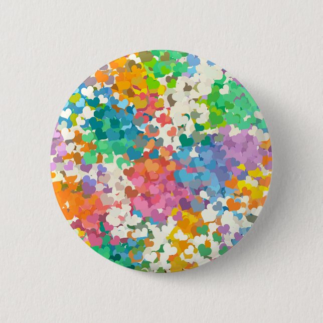 Badge Rond 5 Cm Coeurs Pastel Confetti (Devant)