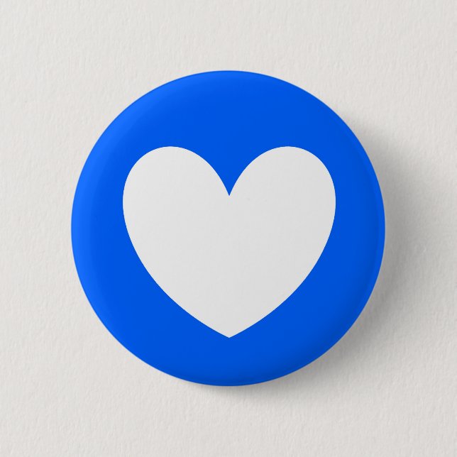 Badge Rond 5 Cm Coeurs polka blancs sur bleu (Devant)