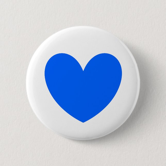 Badge Rond 5 Cm Coeurs polka bleu sur blanc (Devant)
