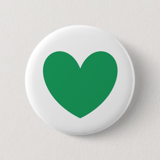Badge Rond 5 Cm Cœurs polka vert kelly sur fond blanc (Devant)
