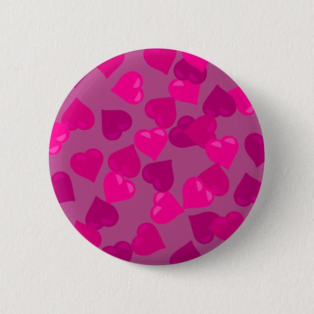 Badge Rond 5 Cm Coeurs roses (Devant)