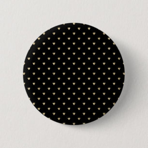 Badge Rond 5 Cm Cœurs roses dorés 