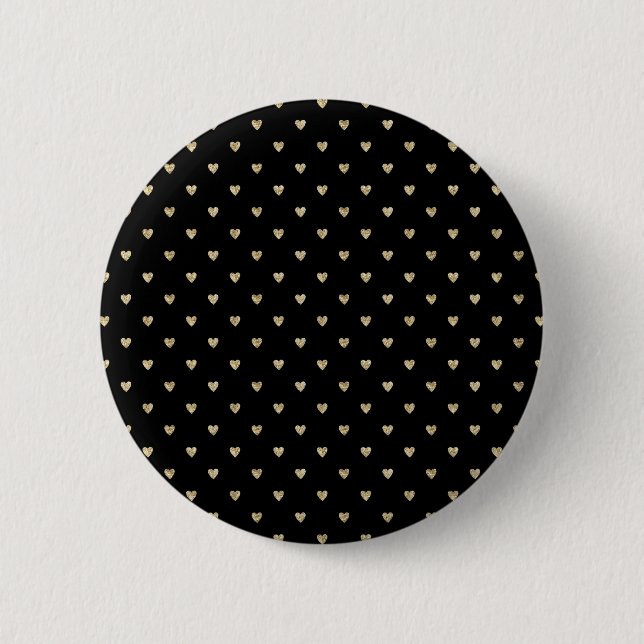 Badge Rond 5 Cm Cœurs roses dorés  (Devant)