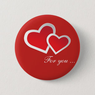 Badge Rond 5 Cm Coeurs rouges Pour vous ... Personnalisez