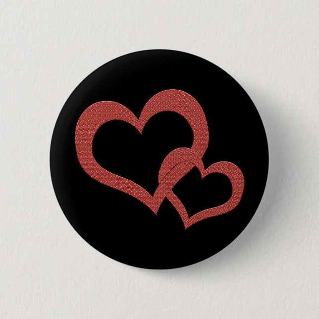 Badge Rond 5 Cm Coeurs rouges relatifs (Devant)