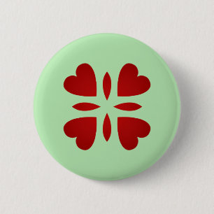 Badge Rond 5 Cm Coeurs vintages doux de rouge de regard