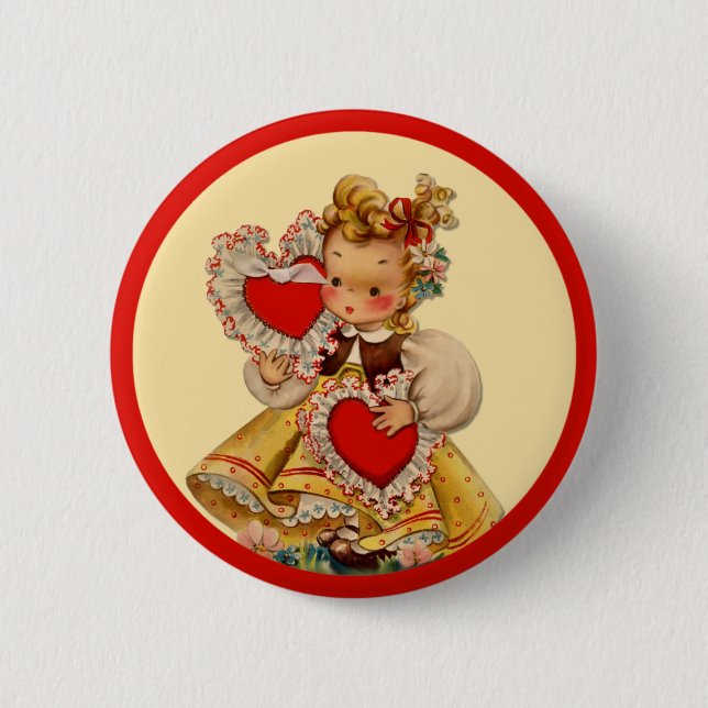 Badge Rond 5 Cm Coeurs vintages ma chérie (Devant)