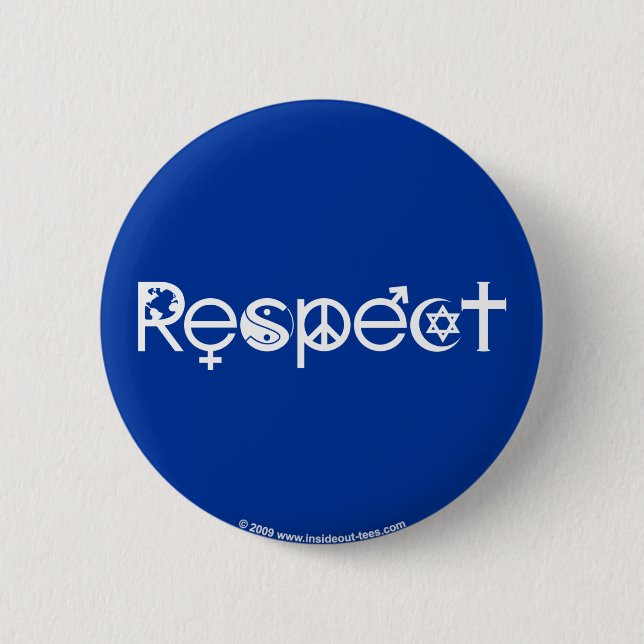 Badge Rond 5 Cm Coexister avec le respect - Paix et la tolérance (Devant)