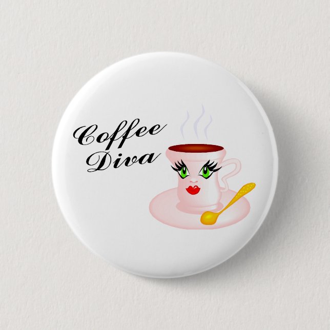 Badge Rond 5 Cm Coffee Diva (Devant)