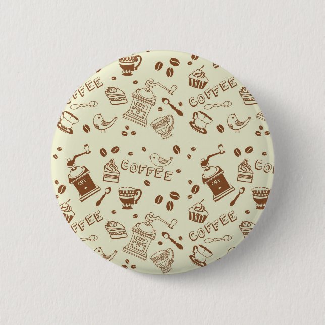 Badge Rond 5 Cm Coffee pattern (Devant)