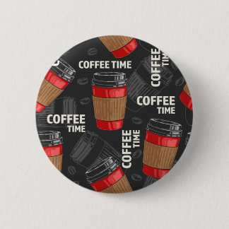 Badge Rond 5 Cm Coffee pattern
