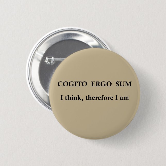 Badge Rond 5 Cm cogito ergo sum, expression latine (Devant & derrière)