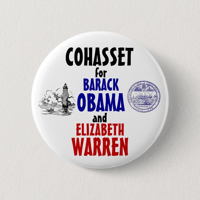 Badge Rond 5 Cm Cohasset pour Obama et terriers 2012 (Devant)