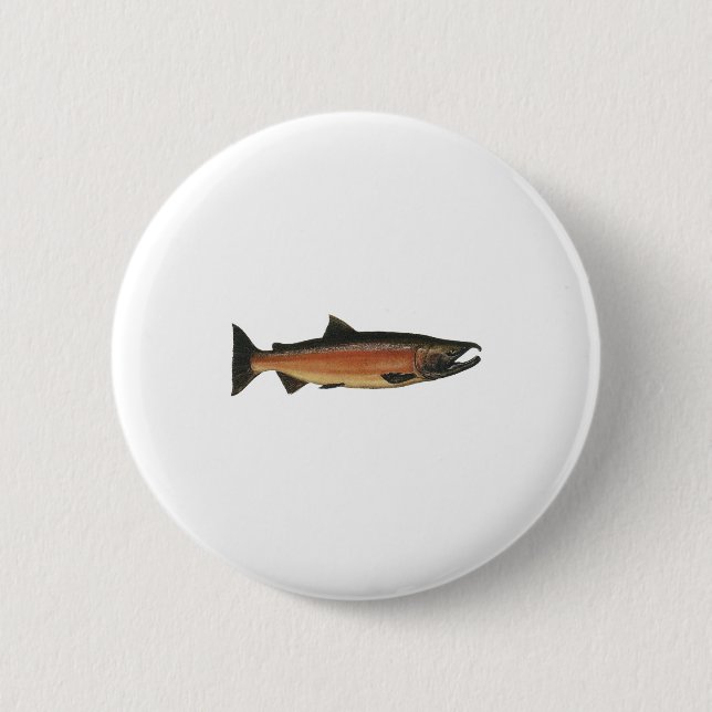 Badge Rond 5 Cm Coho - saumon argenté (engendrant la phase) (Devant)