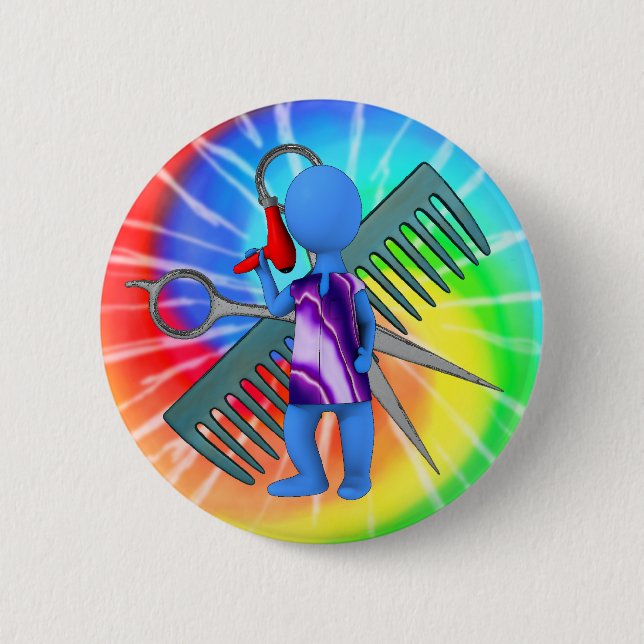 Badge Rond 5 Cm Coiffeur (Devant)