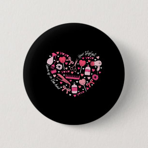 Badge Rond 5 Cm Coiffeur Saint-Valentin Cœur Cosmétique Coiffeuse