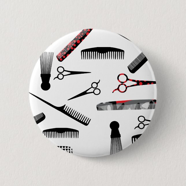 Badge Rond 5 Cm Coiffure naturelle rouge noir (Devant)