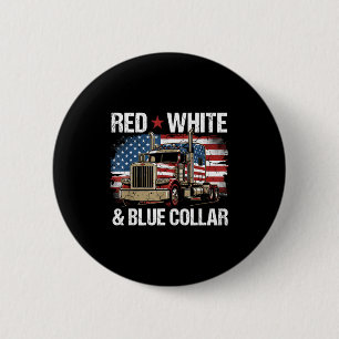 Badge Rond 5 Cm Col blanc rouge et bleu drapeau patriotique améric