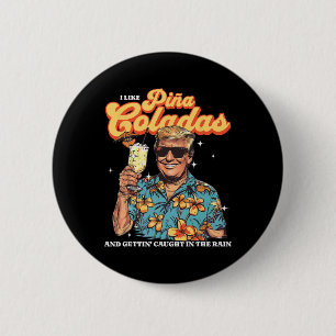 Badge Rond 5 Cm Coladas Donald Trump Vacances d'été Hawaii Beach