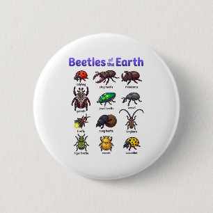 Badge Rond 5 Cm Coléoptères De La Terre Mignons Bugs Insectes T-sh