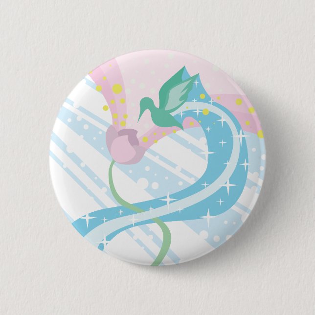 Badge Rond 5 Cm Colibri (Devant)
