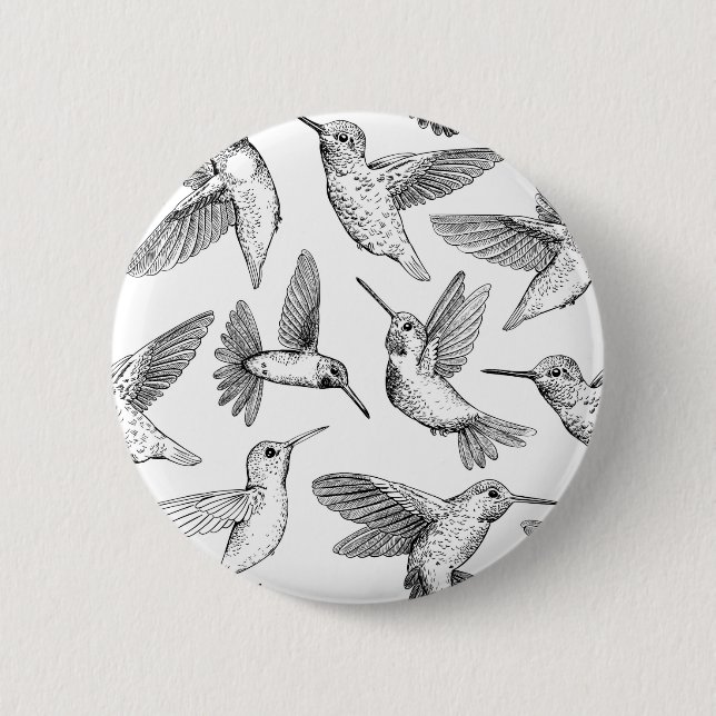 Badge Rond 5 Cm Colibri (Devant)